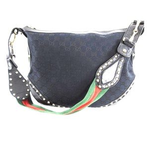 Sale!! Gucci Monogram Studded Pelham Shoulder Bag